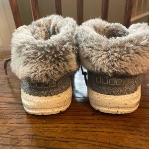 Hey Dude Britt Boho Slip-On Fold over Fur Bootie Kids Size 12